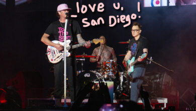 Tom DeLonge Wipes Away Tears As Petco Park Sings Tom DeLonge Wipes Away Tears As Petco Park Sings