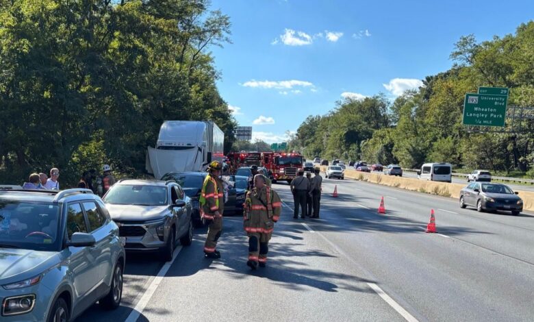 Fuel spill triggers multiple crashes, delays on Beltway in Montgomery County – WTOP News