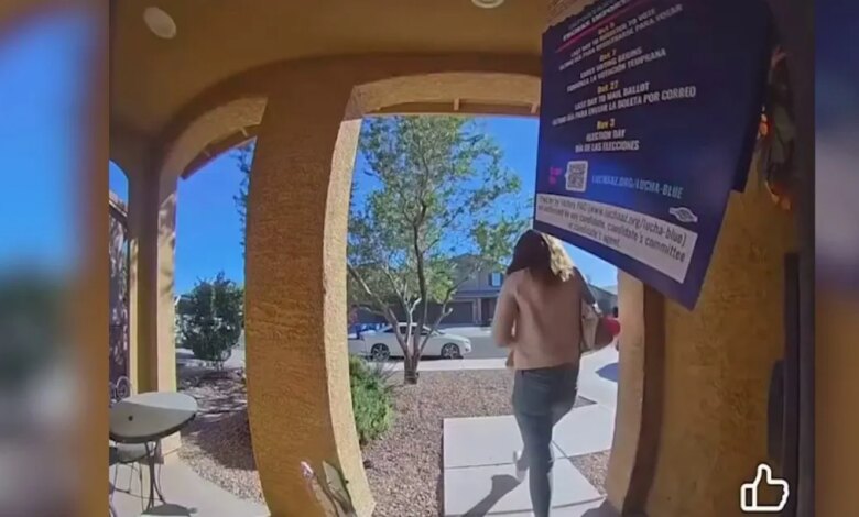 Marana Police Investigate Package Theft Involving Political Canvasser Caught on Doorbell Camera Marana Police Investigate Package Theft Involving Political Canvasser Caught on Doorbell Camera